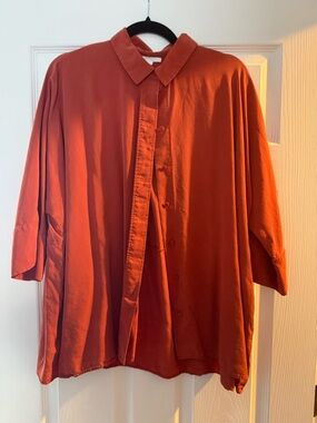 COS Rust Orange Women Lightweight Button-Up Shirt
